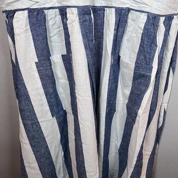 Ashley Stewart Maxi Dress Women’s Size 22 Striped Blue & White Pockets Zipper - Picture 4 of 15